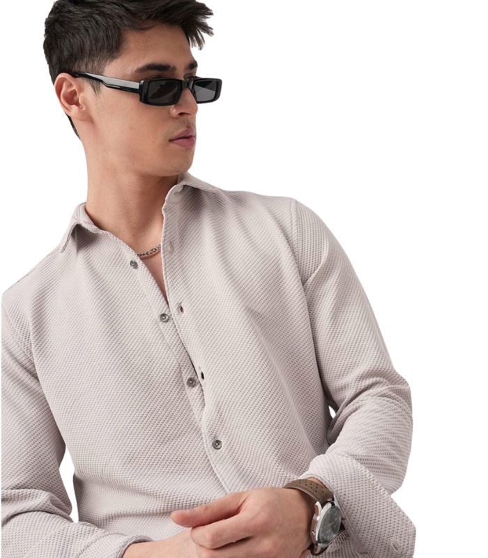 Textured Mauve Waffle Shirt